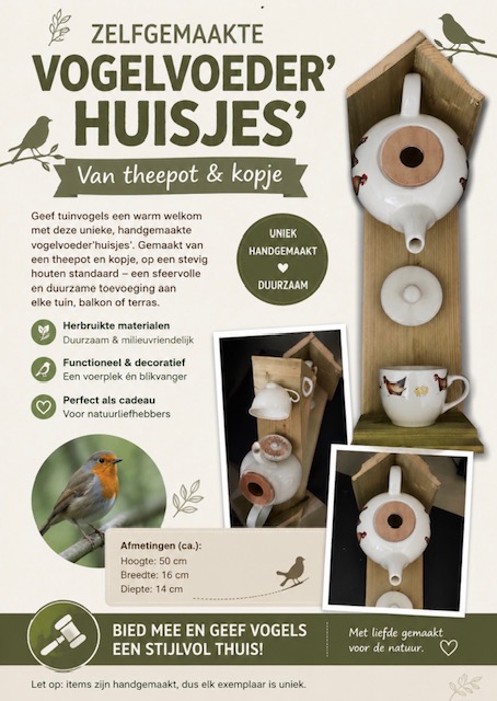 vogelvoederhuisje 'theepot'